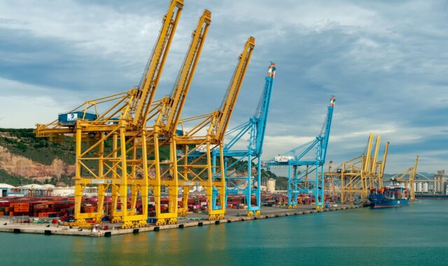 port, loading, industry, export, trade, container, cargo, logistics, freight, transport, delivery, import, unloading, shipment, water, nature, tanker, transportation, sky, crane, shipping, cranes, clouds, sea, technology, construction
