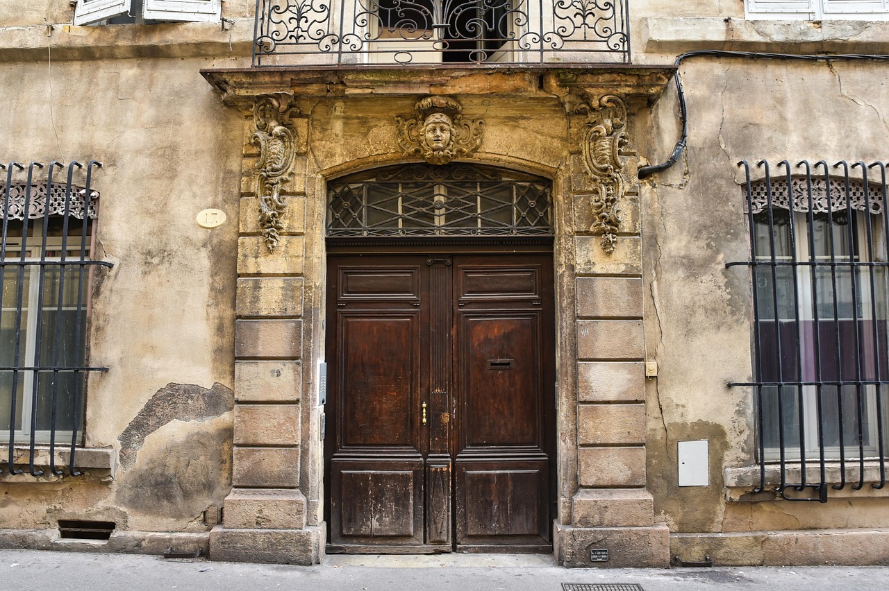 door, building, facade, porch, wall, pane, sculpture, heritage, window, market, entry