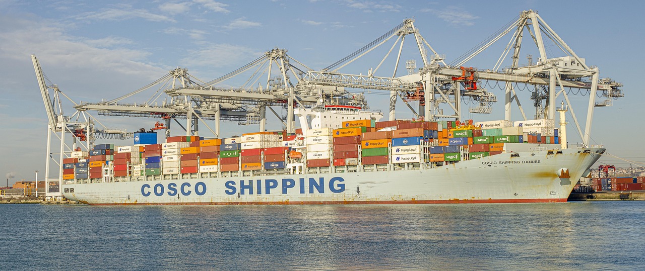 cargo, dock, container, ship, port, trade, freight, export, logistics, transport, maritime, merchandise, commercial, international, crane, portico, france, haven
