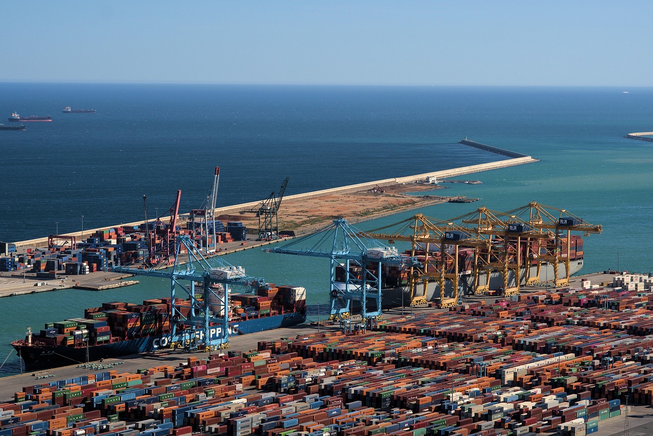 port, container ships, logistics, coast, sea, water, city, nature, boat, ship, ocean, export, import, delivery, transport, container
