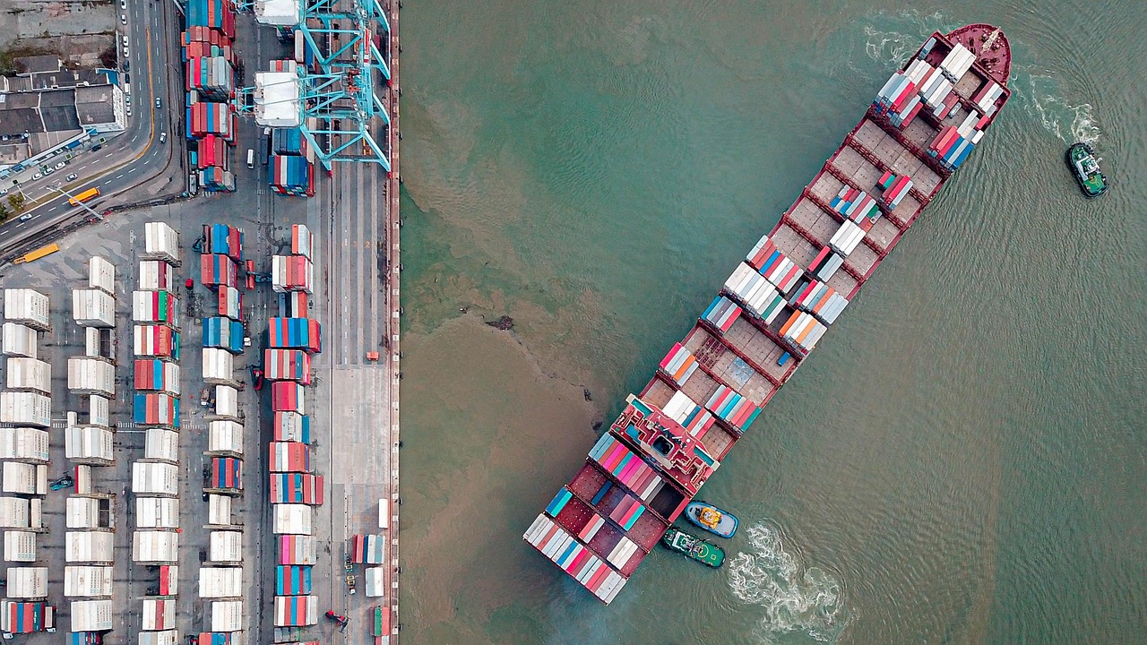shipping, container, terminal, transportation, cargo, freighter, export, logistics, trade, freight, ship, import, port, industry, transport, sea, water, logistic, industrial, loading, harbor, aerial, nature, gray sea, gray industry