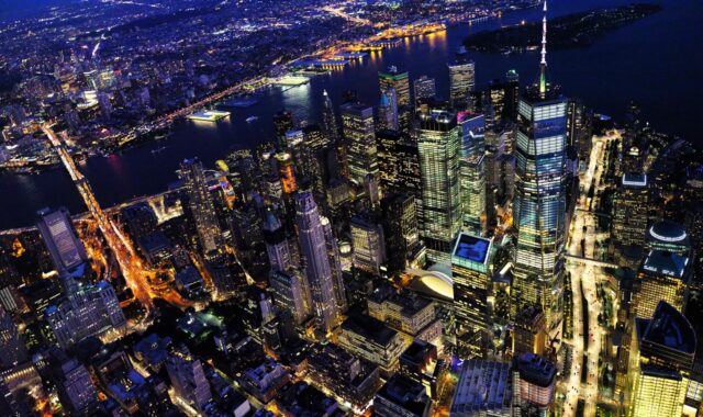 buildings, city, illuminated, city lights, skyline, aerial view, bird's eye view, drone photography, new york, cityscape, night photography, urban, urban landscape, manhattan, skyscrapers, nyc, ny, city, new york, new york, new york, new york, new york