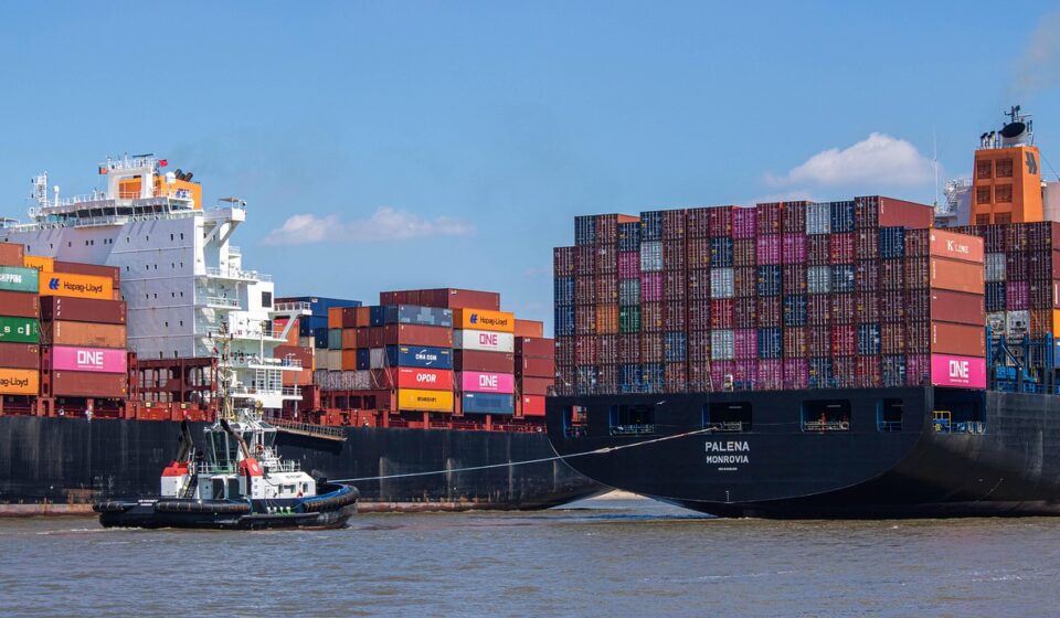 ship, container ship, container, transport, logistics, port, nature, sea, freight