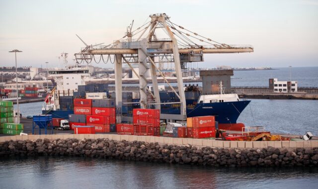 container, port, crane, arrecife, lanzarote, logistics, trade, container ship, freight, water, transshipment point, delivery, shipment, were, nature, export