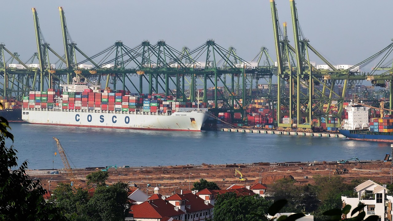 port, vessel, ship, industry, cargo, shipping, transport, container, harbor, industrial, business, crane, trade, logistics, pier, harbour, blue industry