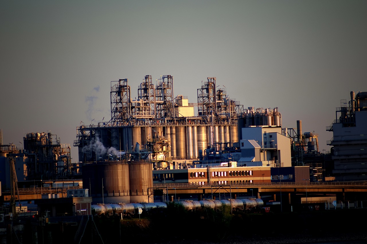 industry, building, chimney, exhaust, environment